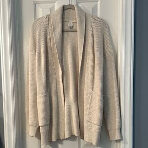 a new day Cream Ribbed Open-Front Cardigan